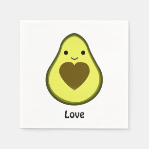 Avocado Love Cute Avocado with a heart Pit Napkins