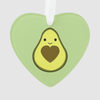 Avocado Love Cute Avocado With A Heart Pit Ornament by Egg_Tooth at Zazzle