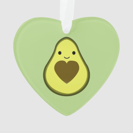 Avocado Love Cute Avocado With A Heart Pit Ornament