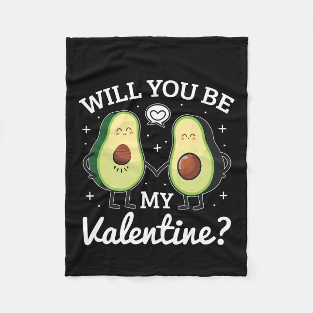 Avocado Love Loving Valentine  Fleece Blanket (Front)