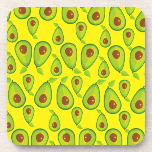 Avocado Love Pattern - Tasty Avocado Lover Beverage Coaster