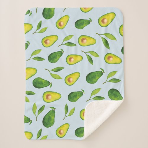 Avocado love sherpa blanket