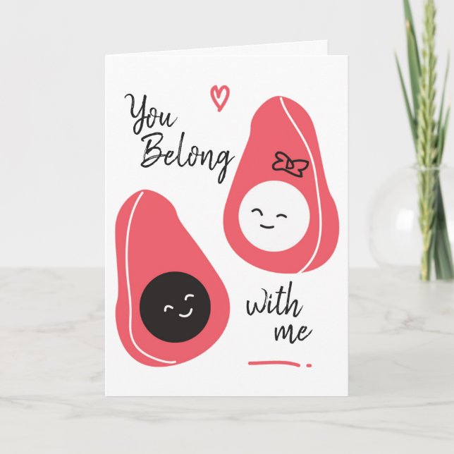 Avocado Love Valentine's Day Holiday Card (Front)