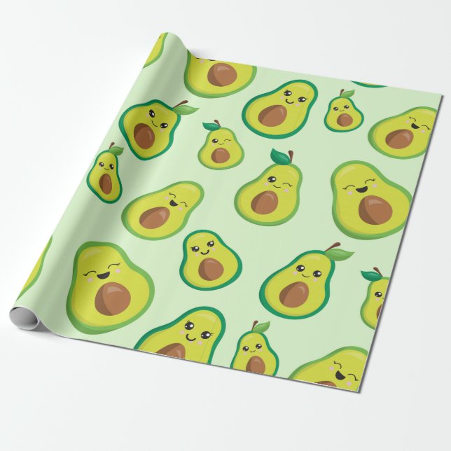 Avocado Love Wrapping Paper (Unrolled)