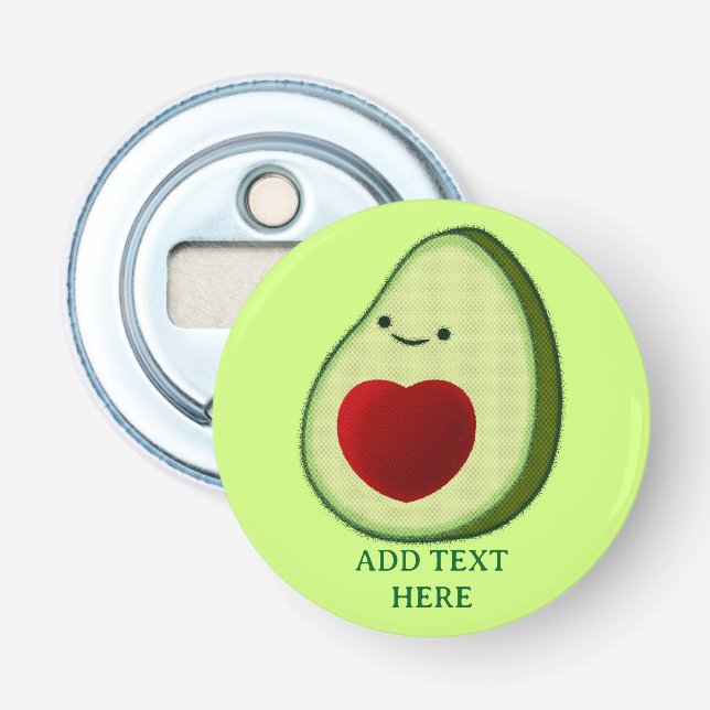 Avocado Lover Cute Cartoon  Bottle Opener (Front)