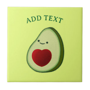 Avocado Lover Cute Cartoon Ceramic Tile