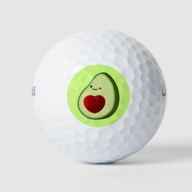 Avocado Lover Cute Cartoon  Golf Balls (Front)
