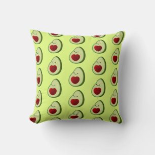 Avocado Lover Cute Cartoon Throw Pillow