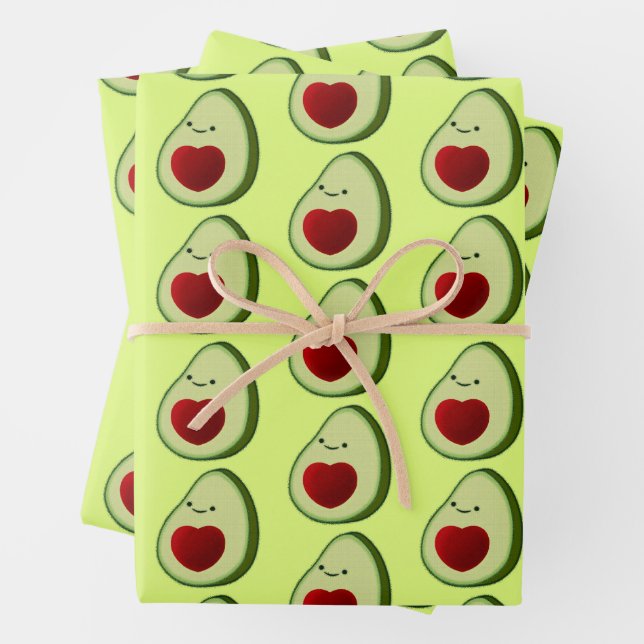 Avocado Lover Cute Cartoon  Wrapping Paper Sheets (In situ)