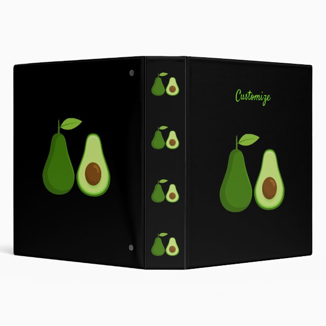Avocado Lover Design Thunder_Cove 3 Ring Binder (Background)