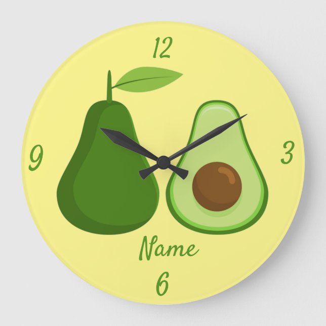 Avocado Lover Design Thunder_Cove Large Clock (Front)