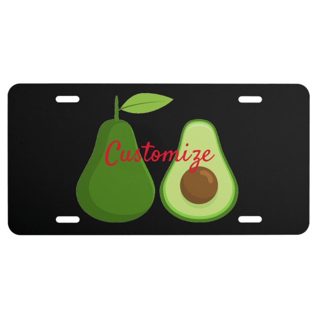 Avocado Lover Design Thunder_Cove License Plate (Front)
