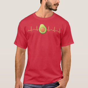 Avocado Lover Heartbeat EKG Keto Avocado  T-Shirt