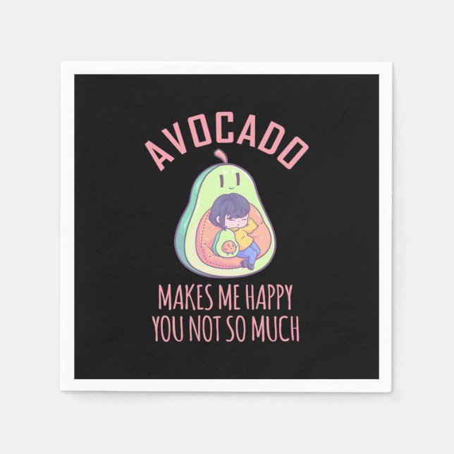 Avocado Makes Me Happy Napkins (Front)