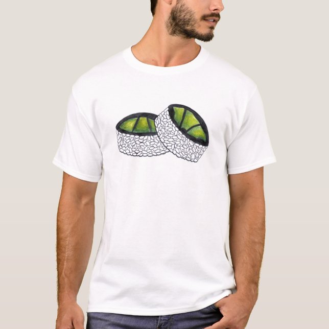 Avocado Maki Roll Japanese Food Sushi Tee Shirt (Front)