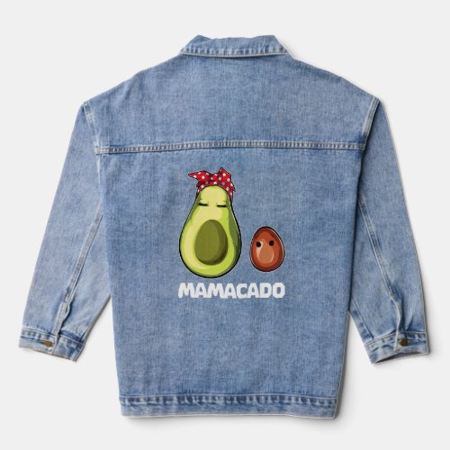 Avocado Mamacado  Women Mom Pregnancy Announcement Denim Jacket