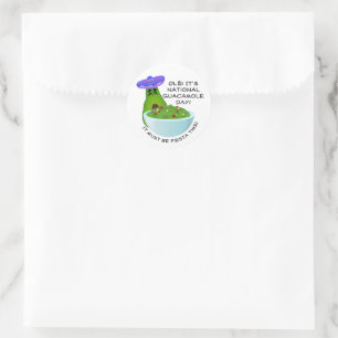Avocado Man and Guacamole Classic Round Sticker