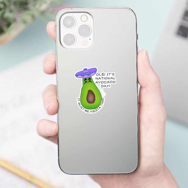 Avocado Man With Sombrero Sticker (Phone)