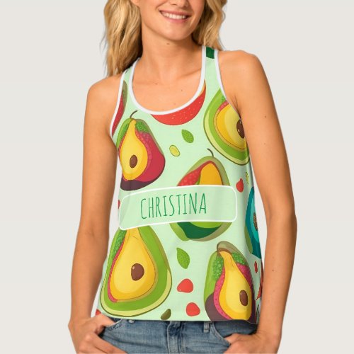 Avocado Mandala Colorful Personaliz Tank Top