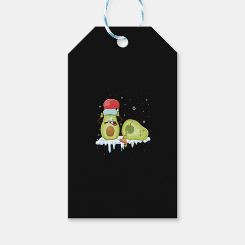 Avocado Merry Christmas Vegan Pajama Santa Hat Fun Gift Tags