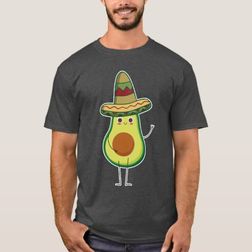 Avocado Mexican With Sombrero Mexicano Cute Gift T_Shirt