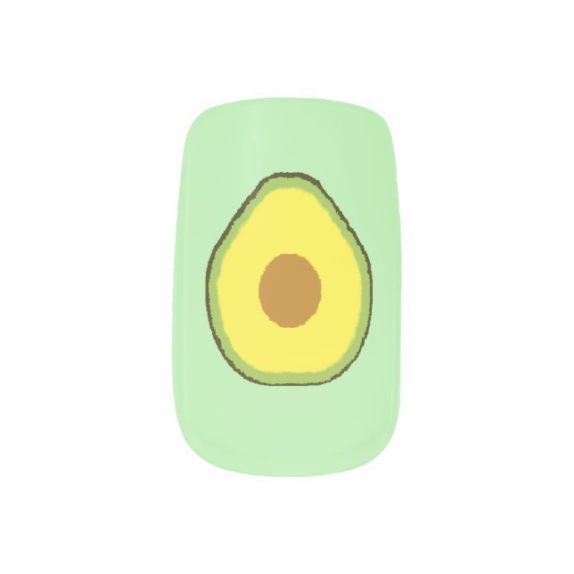 Avocado Minx Nail Art (Right Thumb)