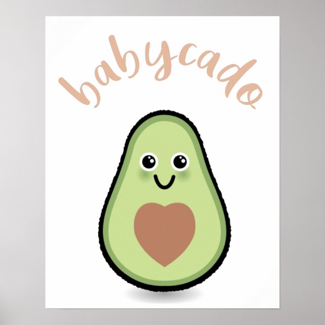 Avocado mit Herz Babycado für ein Baby Poster (Front)