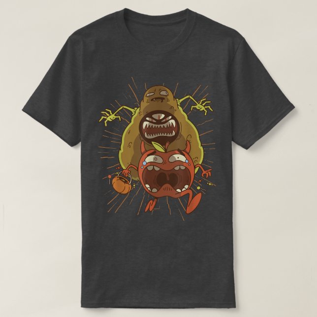 Avocado Monster Cool Fun Retro Cartoon Art  T-Shirt (Design Front)