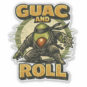 Avocado Ninja – GUAC AND ROLL Hero Sticker
