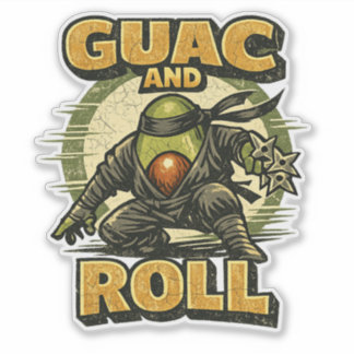 Avocado Ninja – GUAC AND ROLL Hero Sticker