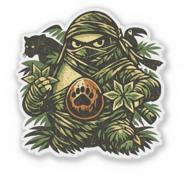 Avocado Ninja — Shadow of the Jungle  Sticker (Front)