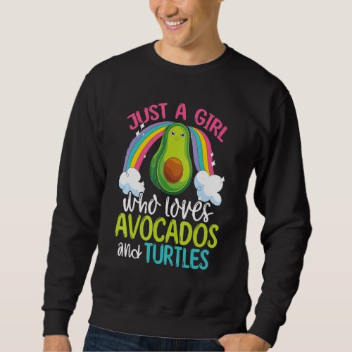 Avocado Ocean Animal  Girls Women Turtle Sweatshirt