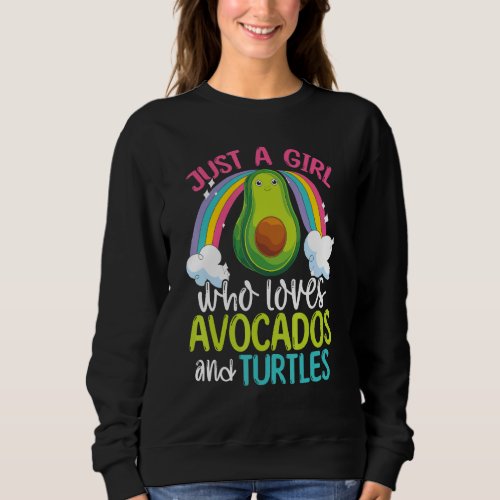 Avocado Ocean Animal  Girls Women Turtle Sweatshirt