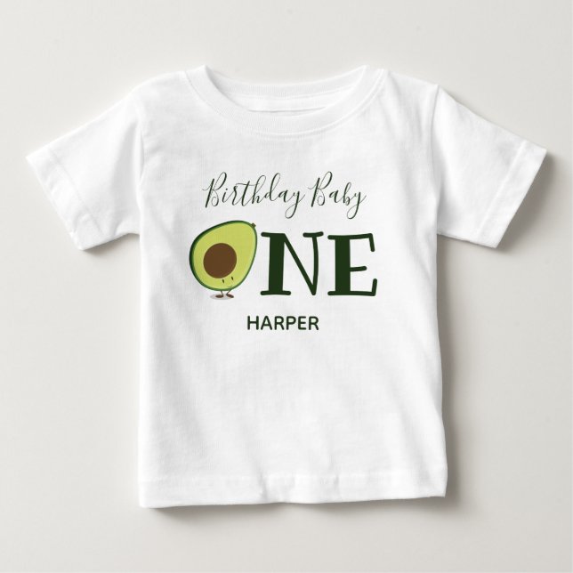 Avocado One 1st First Birthday Baby T-Shirt (Front)
