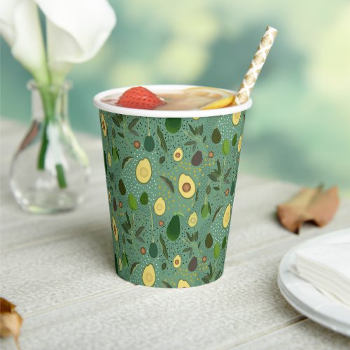 Avocado Party Pattern Paper Cups