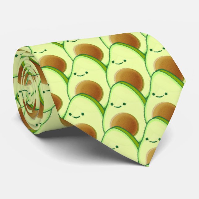 Avocado Pattern All Over Neck Tie (Rolled)