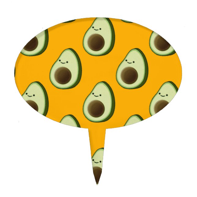 Avocado Pattern Cake Topper (Front)