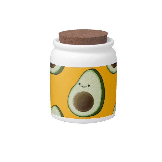 Avocado Pattern Candy Jar (Front)