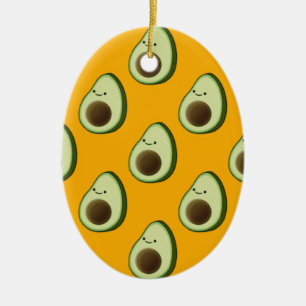 Avocado Pattern Ceramic Ornament