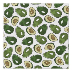 Avocado pattern faux canvas print