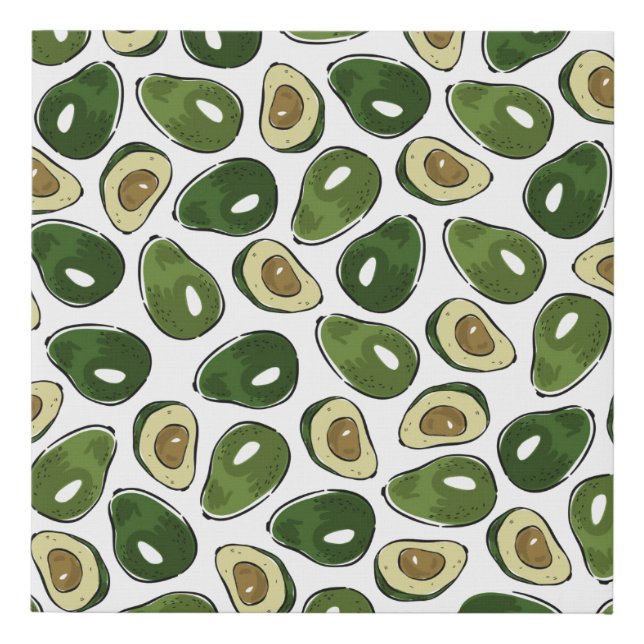 Avocado pattern faux canvas print (Front)