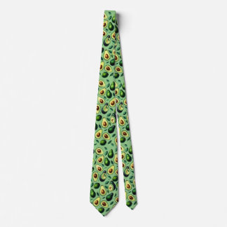 Avocado Pattern Green Yellow Colorful Neck Tie