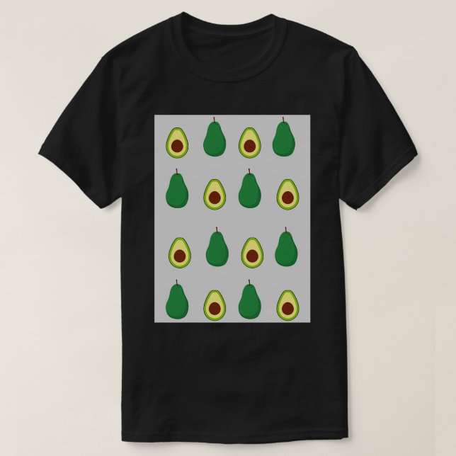 Avocado pattern light gray T-Shirt (Design Front)