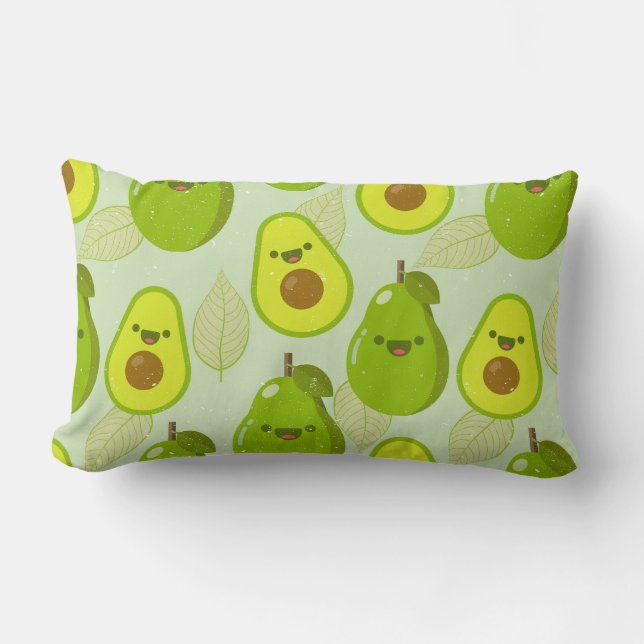 Avocado Pattern Lumbar Pillow (Front)