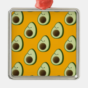 Avocado Pattern Metal Ornament