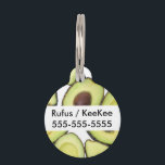 Avocado Pattern Pet Name Tag<br><div class="desc">Avocado Pattern. You can personalize the design further if you'd prefer, such as by adding your name or other text, or adjusting the image - just click 'Customize' to see all the options.</div>