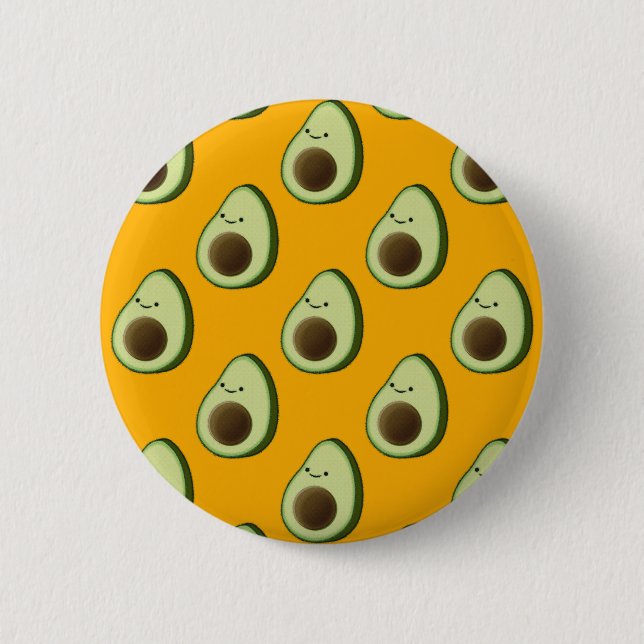 Avocado Pattern Pinback Button (Front)