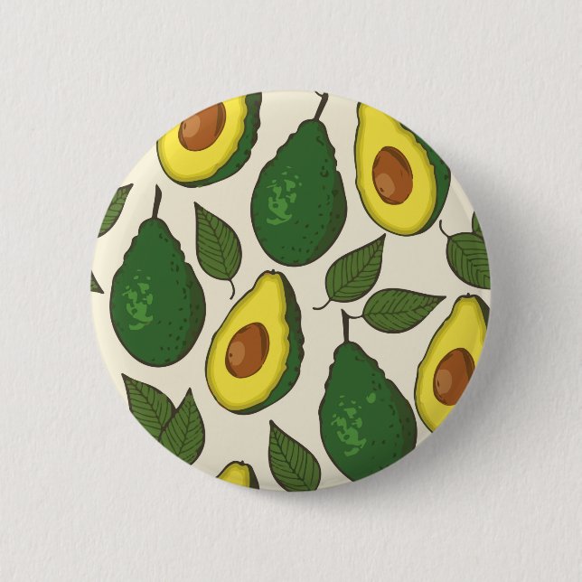 Avocado pattern pinback button (Front)