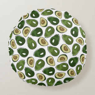 Avocado pattern round pillow