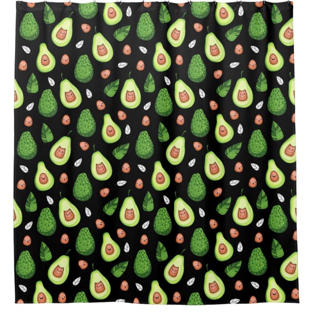 Avocado Pattern Shower Curtain (Front)